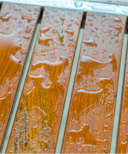 Flood barriers around a house, illustrating wet floodproofing.