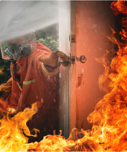 Fire in a home, representing fire damage to personal belongings.